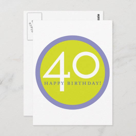 Gefeliciteerd, 40! briefkaart (Voorkant / Achterkant)