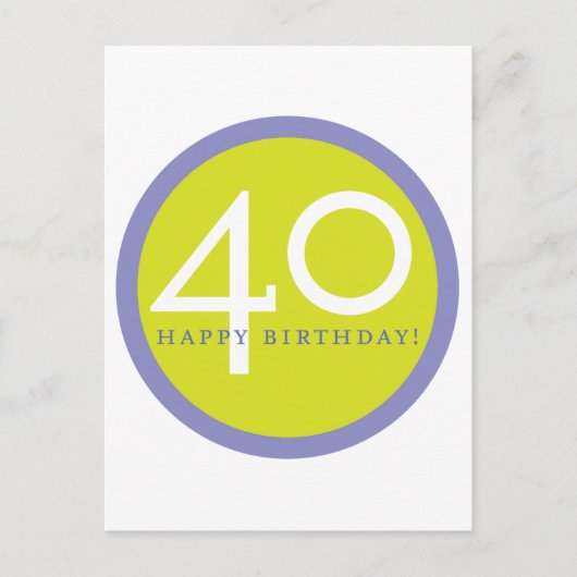 Gefeliciteerd, 40! briefkaart (Voorkant)