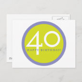 Gefeliciteerd, 40! briefkaart (Voorkant / Achterkant)