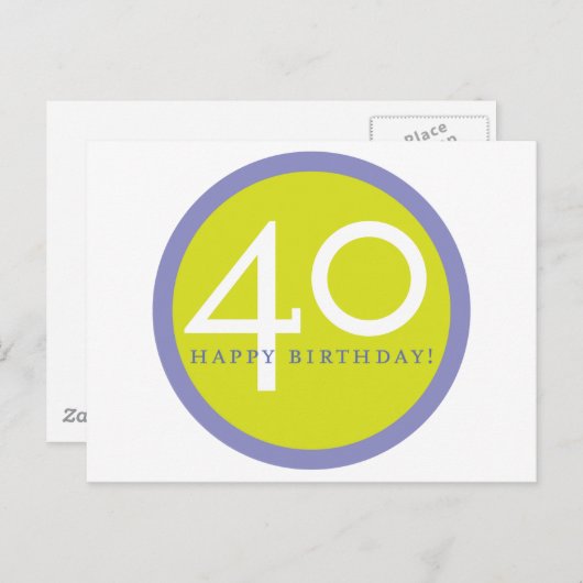 Gefeliciteerd, 40! briefkaart (Voorkant / Achterkant)