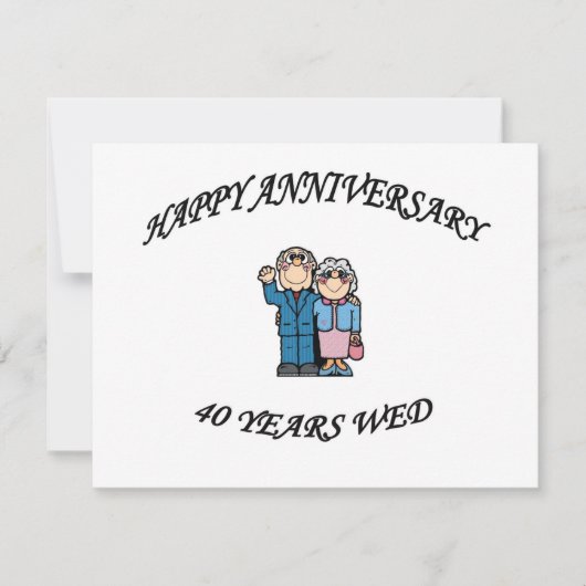GEFELICITEERD 40 JARIG HUWELIJK KAART (Voorkant)