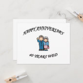 GEFELICITEERD 40 JARIG HUWELIJK KAART (Voorkant / Achterkant in situ)