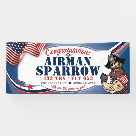 Gefeliciteerd 433 Raiders Luchtmacht Afstuderen Spandoek (Horizontaal)