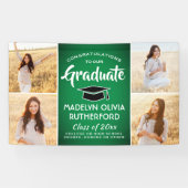Gefeliciteerd 4 Foto groen wit en zwart Afstuderen Spandoek (Horizontaal)