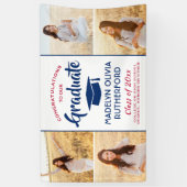 Gefeliciteerd 4 Foto rood wit en blauw Afstuderen Spandoek (Verticaal)