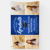 Gefeliciteerd 4 Foto Royal Blue & White Afstuderen Spandoek (Verticaal)