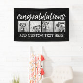 Gefeliciteerd 4 Foto u kunt achtergrond veranderen Spandoek (Insitu)