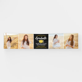 Gefeliciteerd 4 Foto zwart & geel Afstuderen Spandoek