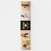 Gefeliciteerd 4 Foto zwart & geel Afstuderen Spandoek (Verticaal)
