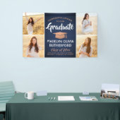Gefeliciteerd 4 Photo Navy Blue Copper White Afstu Spandoek (Beurs)