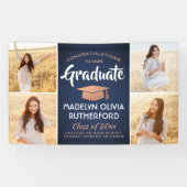 Gefeliciteerd 4 Photo Navy Blue Copper White Afstu Spandoek (Horizontaal)