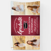 Gefeliciteerd 4 Photo Red Black en White Afstudere Spandoek (Verticaal)