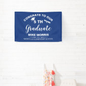 Gefeliciteerd 5e klas afstudeerders blauw spandoek (Insitu)