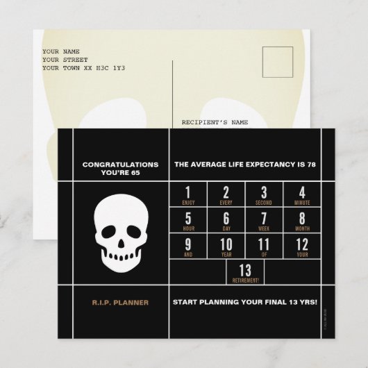 Gefeliciteerd 65 Kaart (Voorkant / Achterkant)