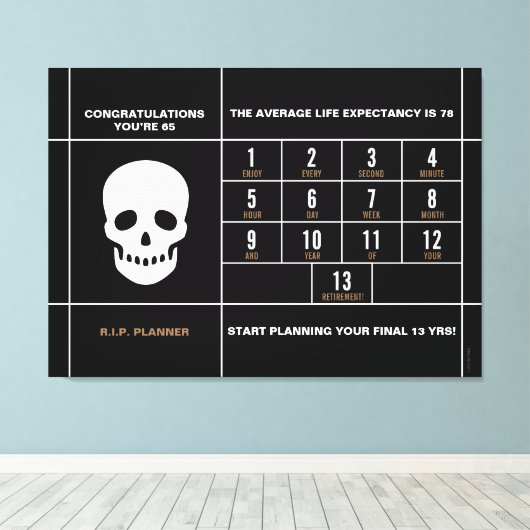 Gefeliciteerd 65 Verrekende Druk Canvas (Insitu (Houten vloer))