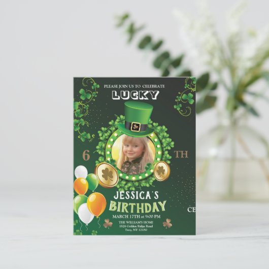 Gefeliciteerd 6e verjaardag, St. Patrick's Day Feestdagenkaart (Staand voorkant)