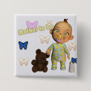 Gefeliciteerd A, zwanger, verwacht een baby Vierkante Button 5,1 Cm