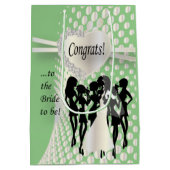 Gefeliciteerd aan de aanstaande bruid | Mintgroen Medium Cadeauzakje (Achterkant)