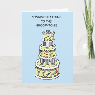 Gefeliciteerd aan de aanstaande bruidegom Taart en Kaart