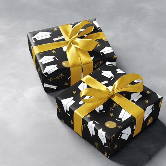 Gefeliciteerd aan de afgestudeerde cadeaupapier