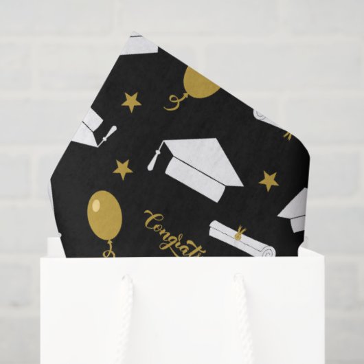 Gefeliciteerd aan de afgestudeerde tissuepapier (Cadeauzakje)