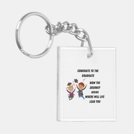 Gefeliciteerd aan de Afstuderen Sleutelhanger (Voorkant Links)