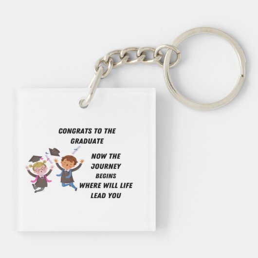 Gefeliciteerd aan de Afstuderen Sleutelhanger (Achterkant)