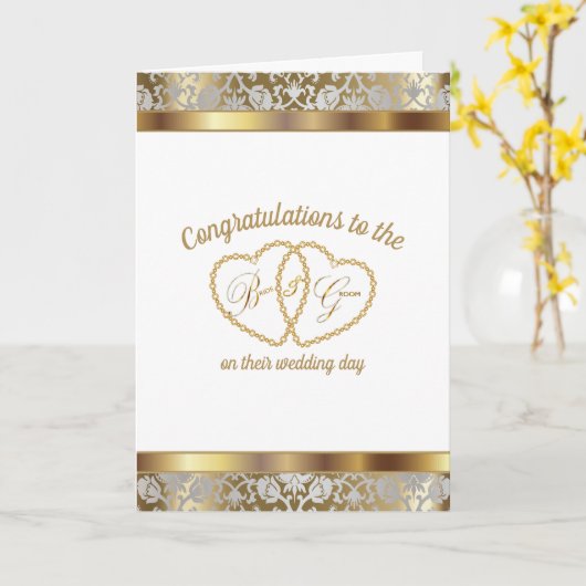 Gefeliciteerd aan de bruid en bruidegom - Trouwen Kaart (Gele Bloem)