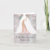 Gefeliciteerd aan de bruid om in trouwjurk te zijn kaart (Voorkant)