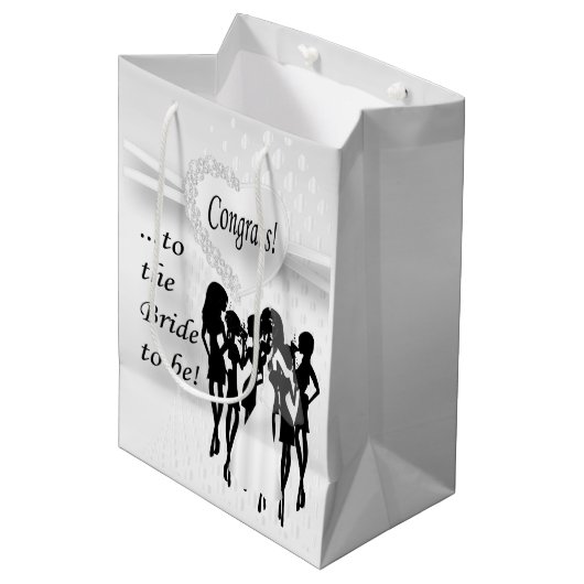 Gefeliciteerd aan de bruid om wit te zijn - medium cadeauzakje (Voorkant Gekanteld)