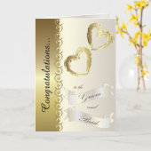 Gefeliciteerd aan de Bruidegom & Bruid Huwelijkska Kaart (Gele Bloem)