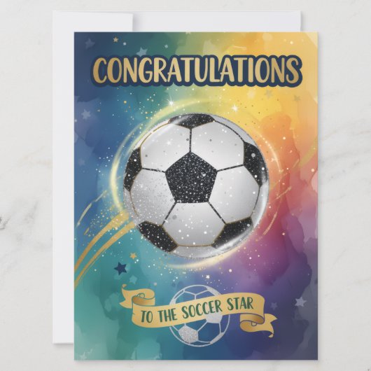 Gefeliciteerd aan de Voetbalster Kaart (Voorkant)
