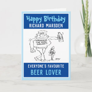 Gefeliciteerd aan een bierliefhebber of bierdrinke kaart