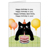 Gefeliciteerd aan jou met kat, cake en kaars (Voorkant)