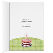 Gefeliciteerd aan jou met kat, cake en kaars (Binnen (Rechts))