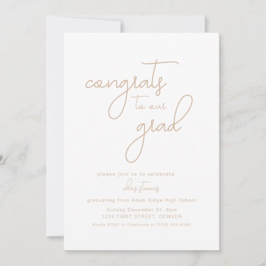 Gefeliciteerd aan onze afgestudeerde aangepaste ui kaart (Voorkant)