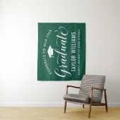 Gefeliciteerd aan onze afgestudeerde groene achter wandkleed (In situ)