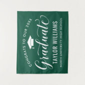 Gefeliciteerd aan onze afgestudeerde groene achter wandkleed (Voorkant)