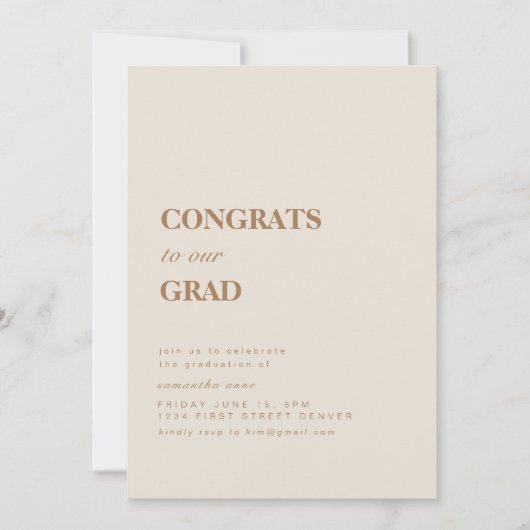 Gefeliciteerd aan onze afgestudeerde kaart (Voorkant)