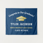 Gefeliciteerd aan onze afgestudeerde Navy en goude Wandkleed (Voorkant (horizontaal))