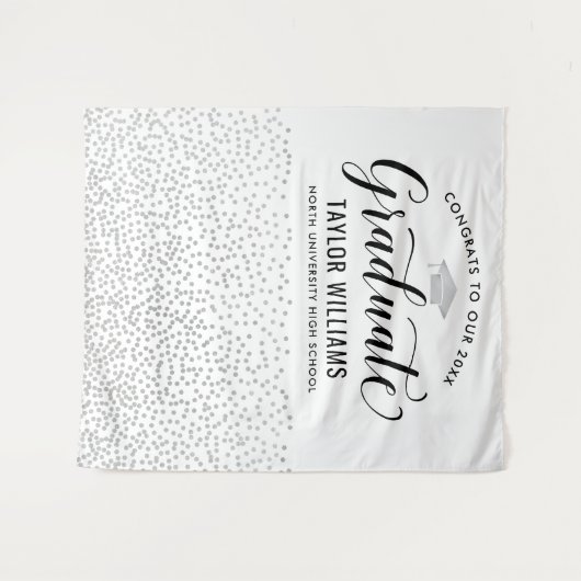 Gefeliciteerd aan onze afgestudeerde zilveren conf wandkleed (Voorkant (horizontaal))