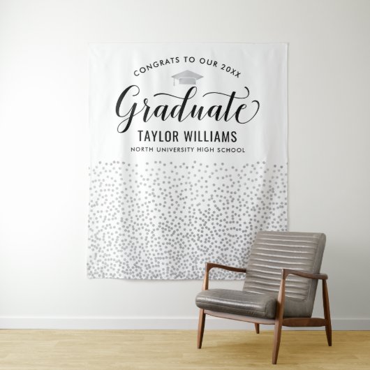 Gefeliciteerd aan onze afgestudeerde zilveren conf wandkleed (In situ)