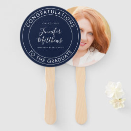 Gefeliciteerd aan The Afstuderen Navy Blue Handwaaier