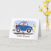 Gefeliciteerd aan vrouwelijke rijexamen geslaagd kaart (Gele Bloem)