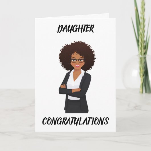 GEFELICITEERD AAN "ZWARTE" DOCHTER KAART (Voorkant)