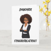 GEFELICITEERD AAN "ZWARTE" DOCHTER KAART (Gele Bloem)