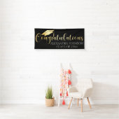 Gefeliciteerd Aangepast Afstuderen Goud Goud Spandoek (Insitu)