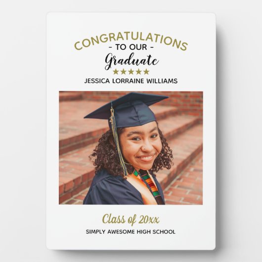 Gefeliciteerd Aangepaste foto Afstuderen Afstudere Fotoplaat (voorkant)