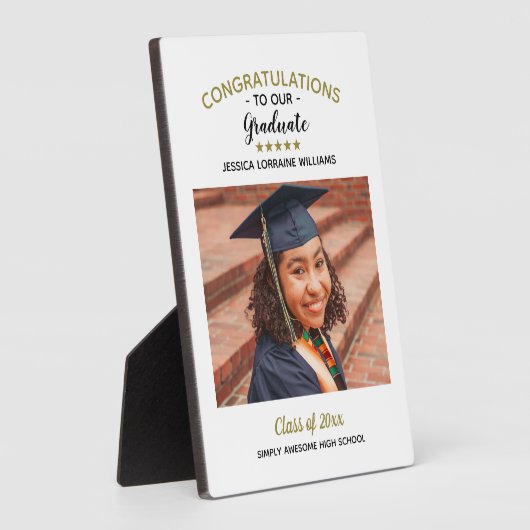 Gefeliciteerd Aangepaste foto Afstuderen Afstudere Fotoplaat (Zijkant)