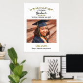 Gefeliciteerd Aangepaste foto Afstuderen Afstudere Poster (Thuiskantoor)